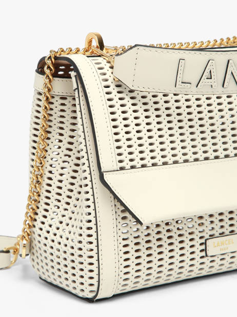 Medium Leather Ninon Ajouré Crossbody Bag Lancel White ninon A14009 other view 3