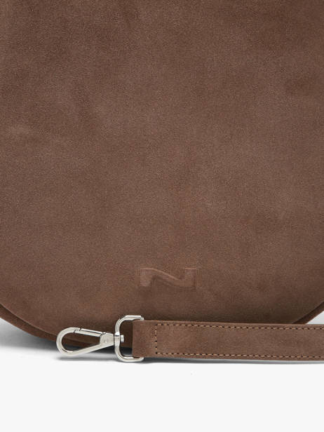 Sac Porté épaule Anna Cuir Daim Nathan baume Marron nathan 9S vue secondaire 3