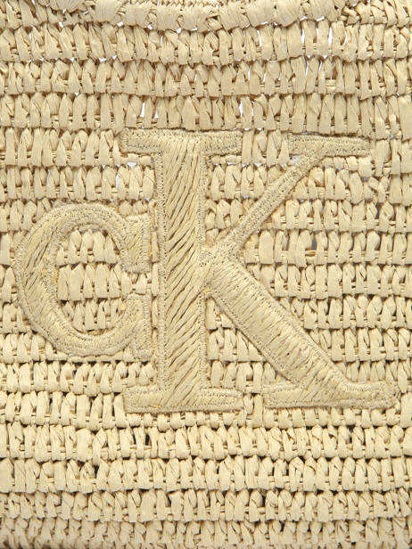Sac Porté épaule Bold Monogram Paille Calvin klein jeans Beige bold monogram 4F3448G vue secondaire 3