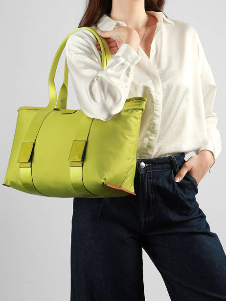 Sac Cabas Zippé M Mistral Rollable Nylon Et Cuir Lancel Vert mistral A13995 vue secondaire 1