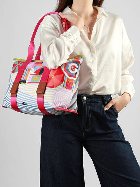 Sac Porté épaule A4 Lancel Plage Lancel Multicolore lancel plage  A14193 vue secondaire 1