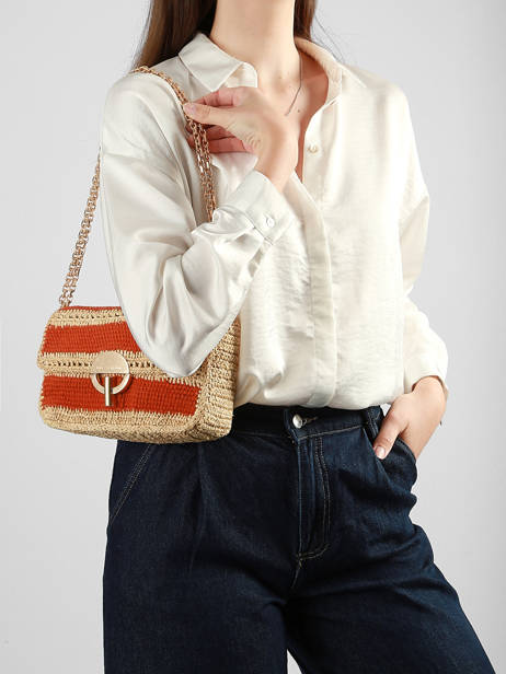 Sac Bandoulière Moon Raphia Raphia Vanessa bruno Orange moon raphia 23V40533 vue secondaire 1