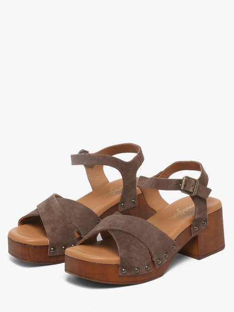 Sandales à Talon En Cuir Semerdjian Marron accessoires MICOL vue secondaire 1