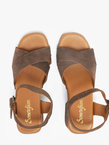 Sandales à Talon En Cuir Semerdjian Marron accessoires MICOL vue secondaire 3