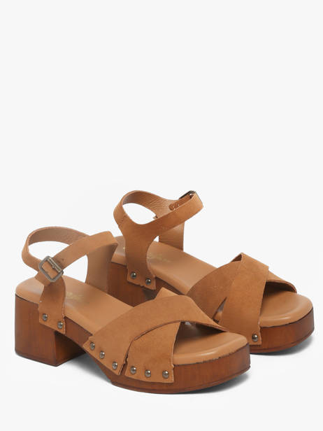 Heeled Sandals In Leather Semerdjian Brown accessoires MICOL other view 1