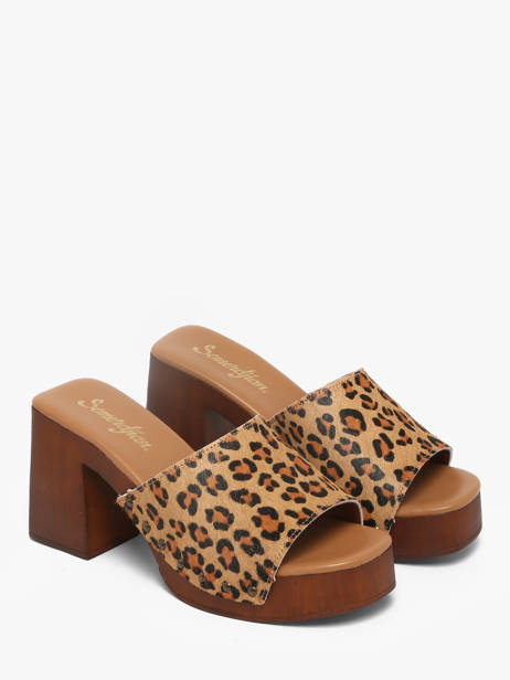 Heeled Slippers In Leather Semerdjian Beige accessoires LAILA other view 1
