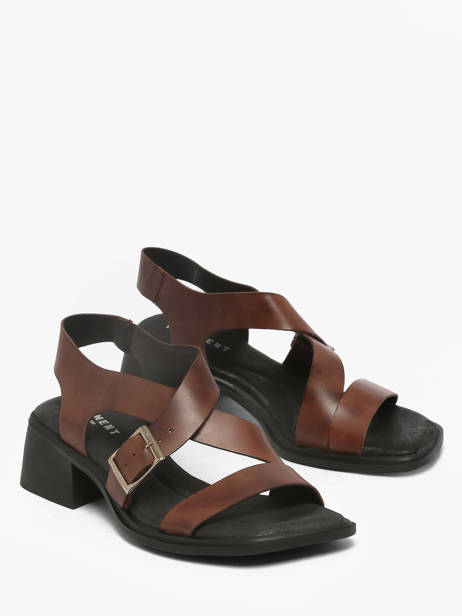 Sandales à Talon En Cuir Pavement Marron women 25273 vue secondaire 1