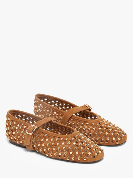 Ballerinas With Straps In Leather Inuovo Brown women NK003KCC other view 1