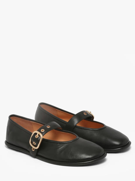 Ballerinas With Straps In Leather Inuovo Black women CT005BLK other view 1