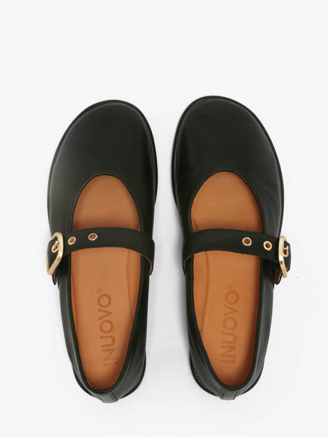 Ballerinas With Straps In Leather Inuovo Black women CT005BLK other view 3
