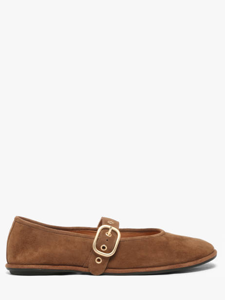 Ballerinas With Straps In Leather Inuovo Brown women CT005KCN