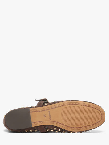 Ballerinas With Straps In Leather Inuovo Brown women NK003KDR other view 4
