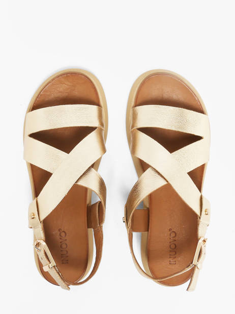 Sandals In Leather Inuovo Gold women 96063GLD other view 3