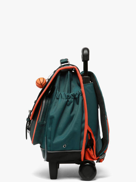 Cartable à Roulettes 2 Compartiments Cameleon Orange vintage urban CR38 vue secondaire 3