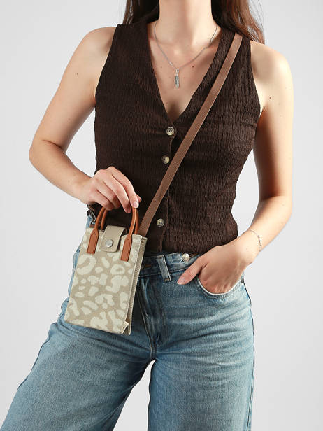 Sac Bandoulière Phonebag Polyester Miniprix Beige phonebag P202 vue secondaire 1