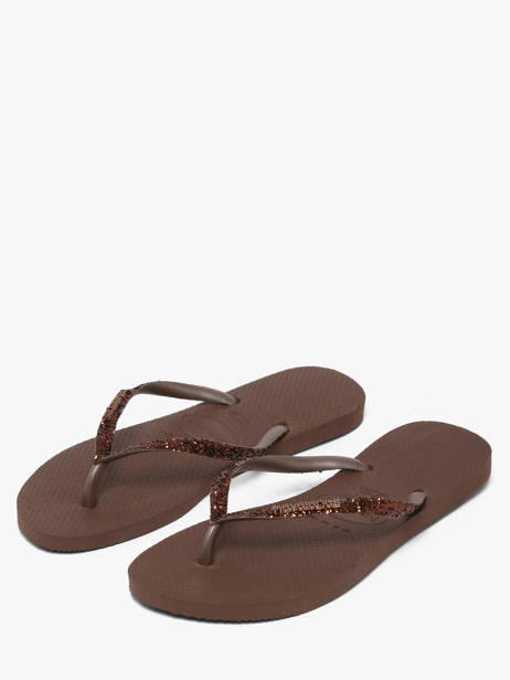 Slim Glitter Ii Flip Flops Havaianas Brown women 4146975F other view 2