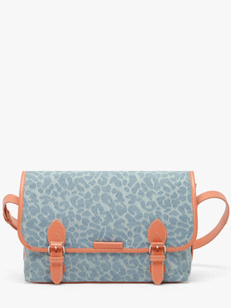 Shoulder Bag Loulou Denim Leopard Paul marius Blue denim leo LOULODEL