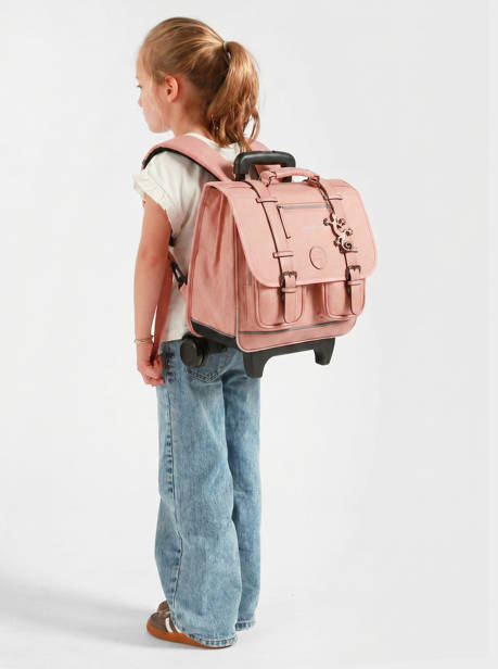 Cartable à Roulettes 2 Compartiments Cameleon Rose vintage color CR38 vue secondaire 2