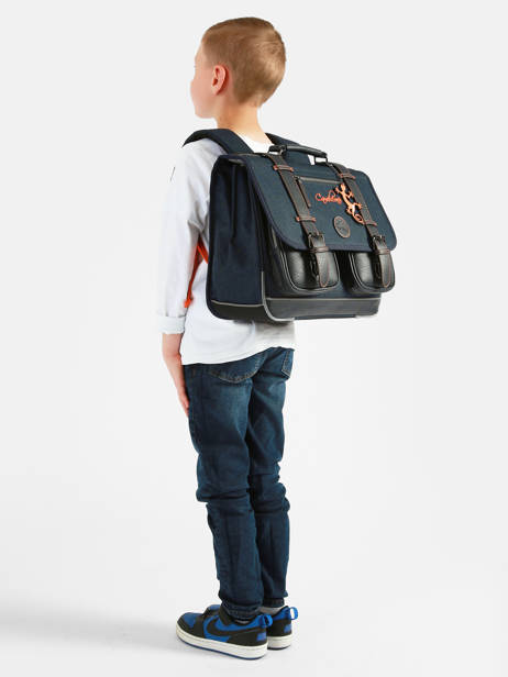 Cartable 2 Compartiments Cameleon Orange vintage urban CA38 vue secondaire 1