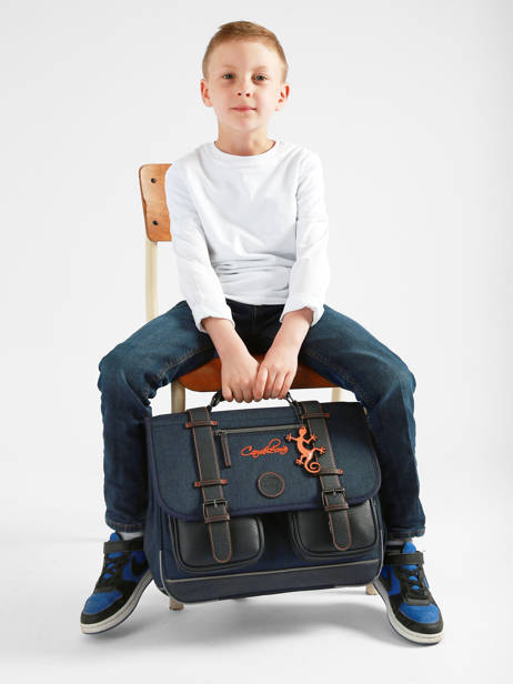 Cartable 2 Compartiments Cameleon Orange vintage urban CA38 vue secondaire 2