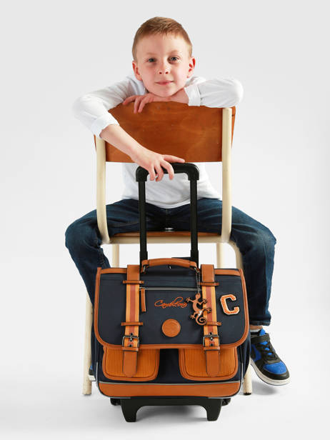 Cartable à Roulettes 2 Compartiments Cameleon Bleu vintage urban CR38 vue secondaire 1