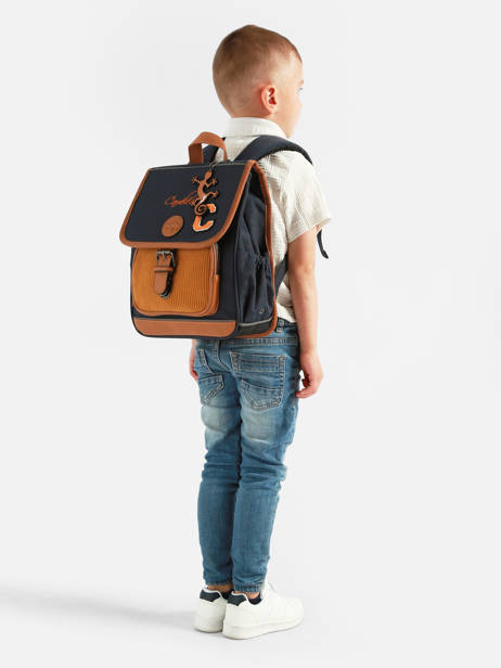 Sac à Dos 1 Compartiment Cameleon Bleu vintage urban SD30 vue secondaire 1