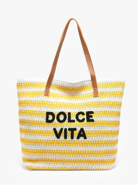 Shoulder Bag Plage Straw Gerard pasquier Yellow plage P26034