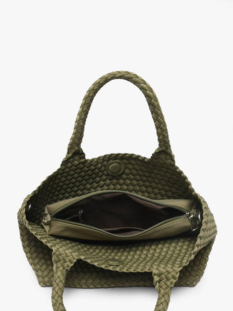 Sac Porté Main Tresse Nylon Knit & woven Vert tresse M2581 vue secondaire 1