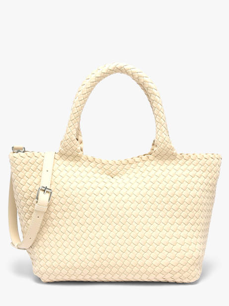 Sac Porté Main Tresse Nylon Knit & woven Blanc tresse M2581