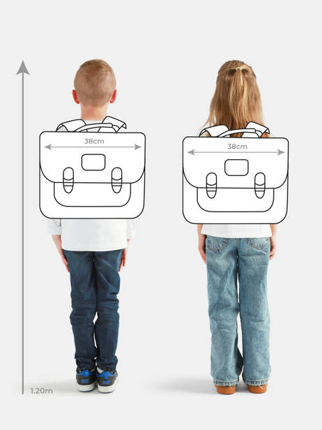 Cartable 2 Compartiments Caramel et cie Bleu fier GA vue secondaire 1