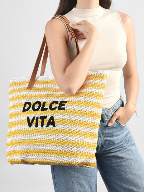 Shoulder Bag Plage Straw Gerard pasquier Yellow plage P26034 other view 1