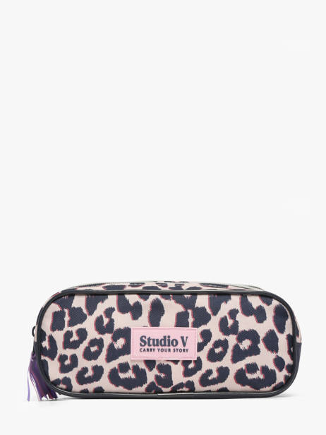 2-compartment Pouch Milky kiss Beige leopard luxe 1363