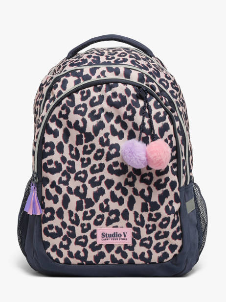 2-compartment Backpack Milky kiss Beige leopard luxe 1361