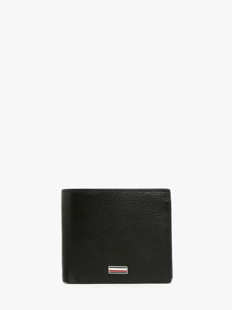 Portefeuille Cuir Tommy hilfiger Noir central AM14497