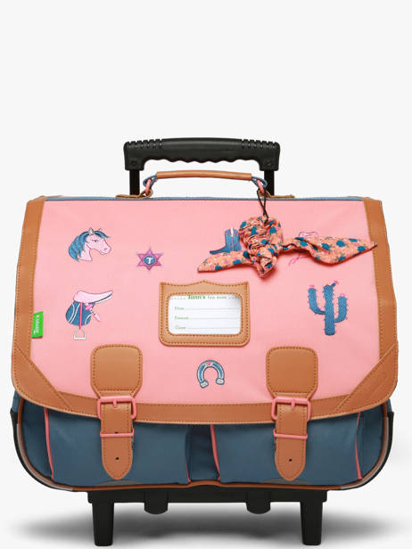 Cartable à Roulettes 2 Compartiments Tann's Rose les fantaisies f 43146