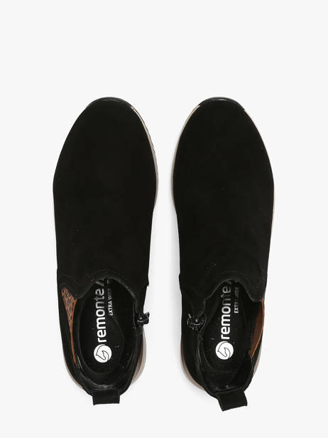 Sneakers Semelle Compensée En Cuir Remonte Noir women 5 vue secondaire 3