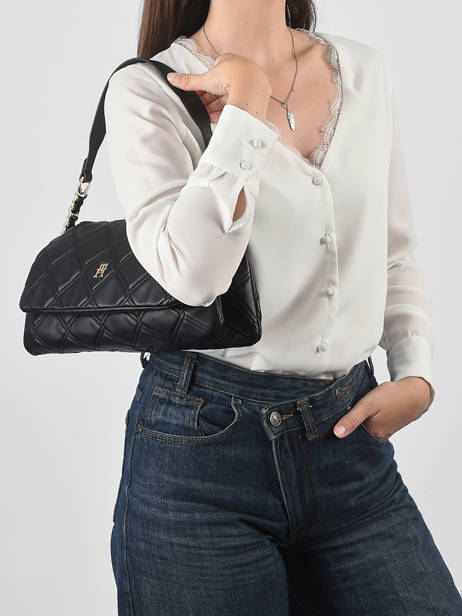 Sac Porté épaule Th Feminine Tommy hilfiger Noir th feminine  AW18717 vue secondaire 1