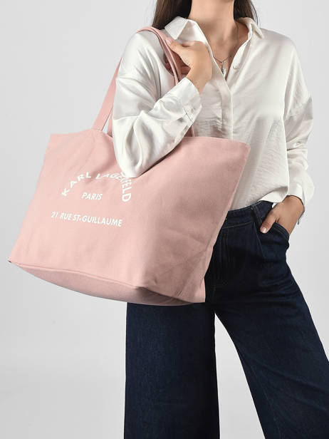 Sac Shopping Rsg Coton Karl lagerfeld Rose rsg A1W50006 vue secondaire 1