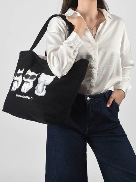 Sac Porté épaule K Ikon Coton Karl lagerfeld Noir k ikon B3W50017 vue secondaire 1