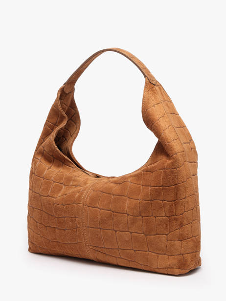 Sac Porté épaule Velvet Croco Cuir Milano Marron velvet croco CV26061 vue secondaire 1