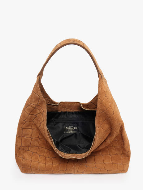 Sac Porté épaule Velvet Croco Cuir Milano Marron velvet croco CV26061 vue secondaire 2