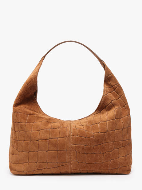 Sac Porté épaule Velvet Croco Cuir Milano Marron velvet croco CV26061 vue secondaire 3