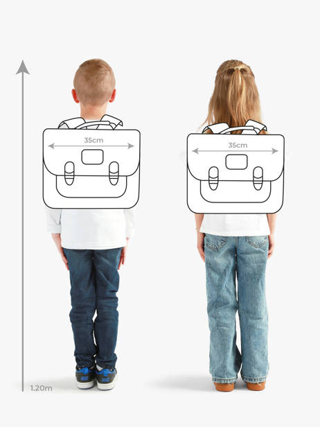 Satchel For Kids 2 Compartments Cameleon Blue retro CA35 other view 1