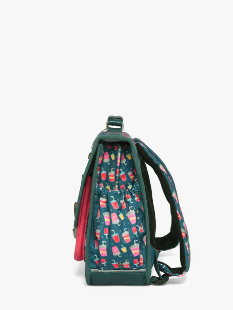 Satchel For Kids 2 Compartments Cameleon Blue retro CA35 other view 2