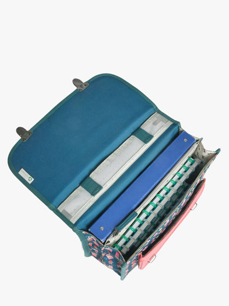 Satchel For Kids 2 Compartments Cameleon Blue retro CA35 other view 3