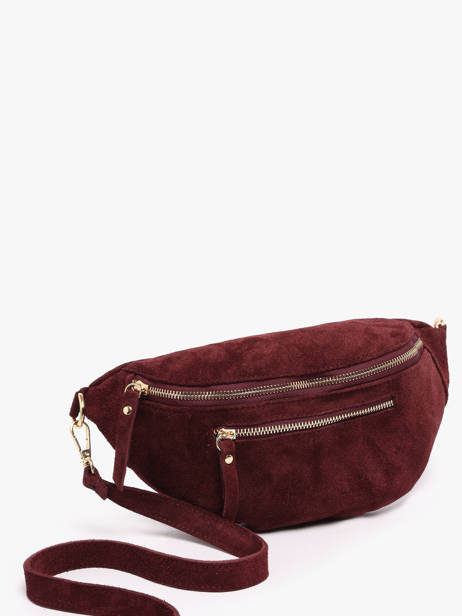 Sac Banane Cuir Milano Rouge velvet VE24119O vue secondaire 1