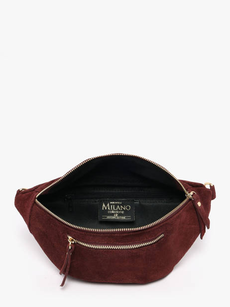 Sac Banane Cuir Milano Rouge velvet VE24119O vue secondaire 2