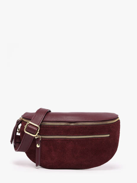Sac Banane Cuir Milano Rouge velvet caviar VC24111