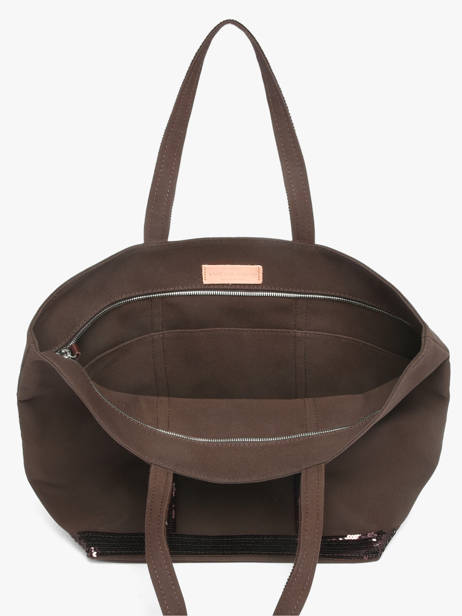 Le Cabas L Zippé Paillettes Vanessa bruno Marron cabas 1V40409 vue secondaire 3