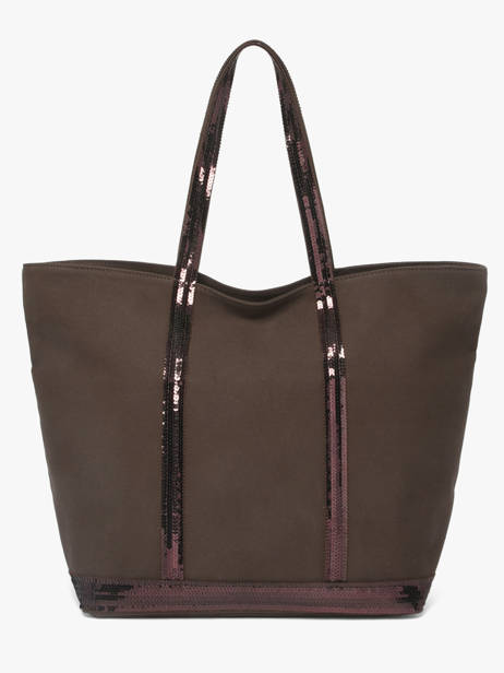 Le Cabas L Zippé Paillettes Vanessa bruno Marron cabas 1V40409 vue secondaire 4